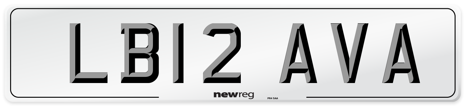 LB12 AVA Number Plate from New Reg